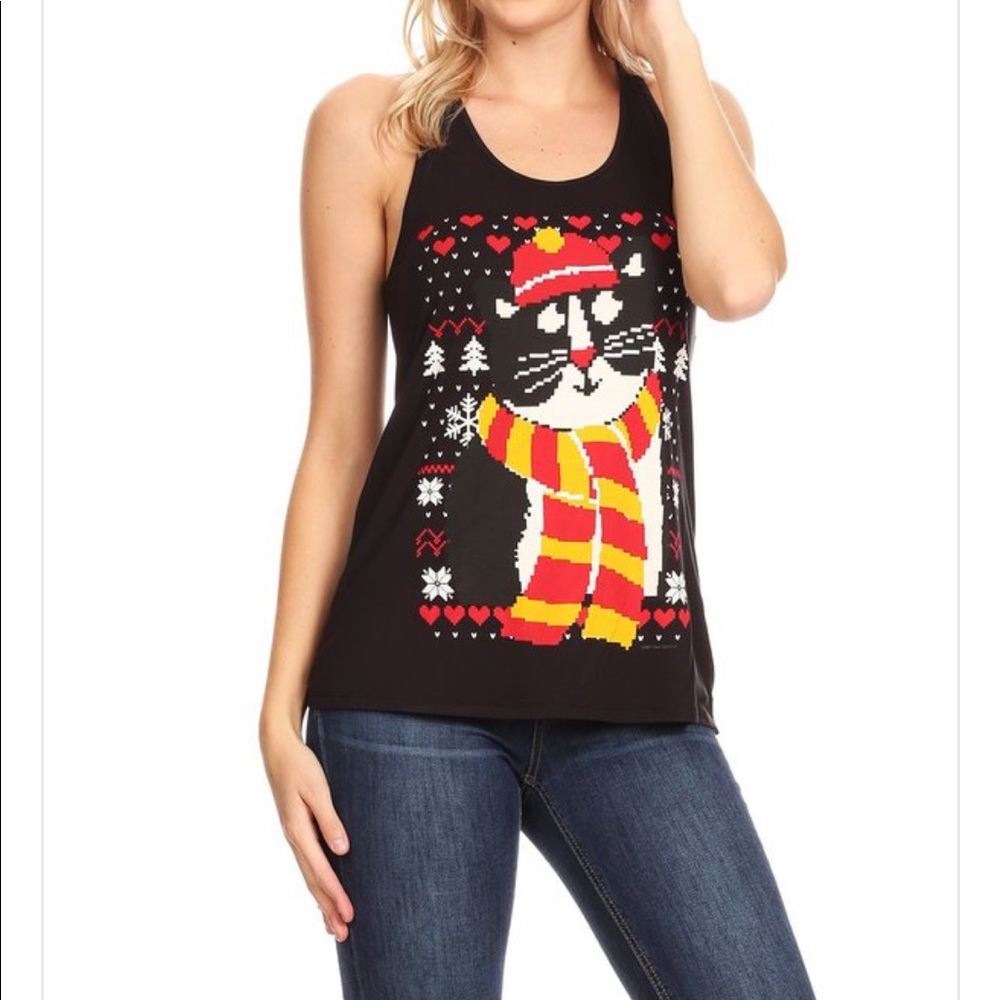 Brand New Christmas Kitty Tank Top
